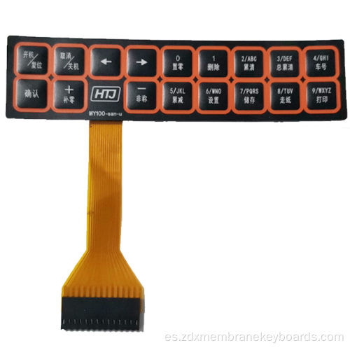 pulsador impermeable teclado de membrana delgada